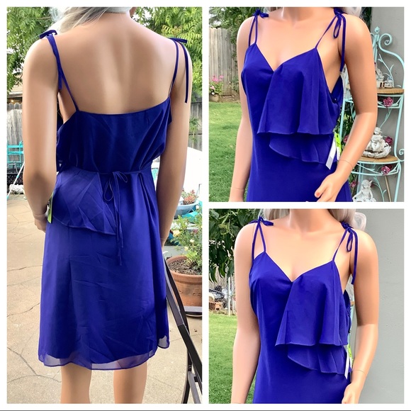 πHPπ₯NWT Med Cocktail Event Ruffle Sabrina Dress - Picture 7 of 16